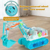 Transparent Gear Excavator Toy with LED Lights & Music
