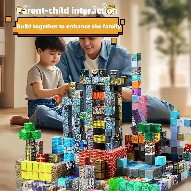 Magnetic Building Blocks Set – Forest House & World Builder STEM Toy