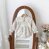 Baby Girls Lace-Trim Cotton Romper with Floral Details