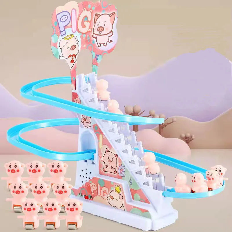 Electric Duck Stair-Climbing Toy with Lights and Music