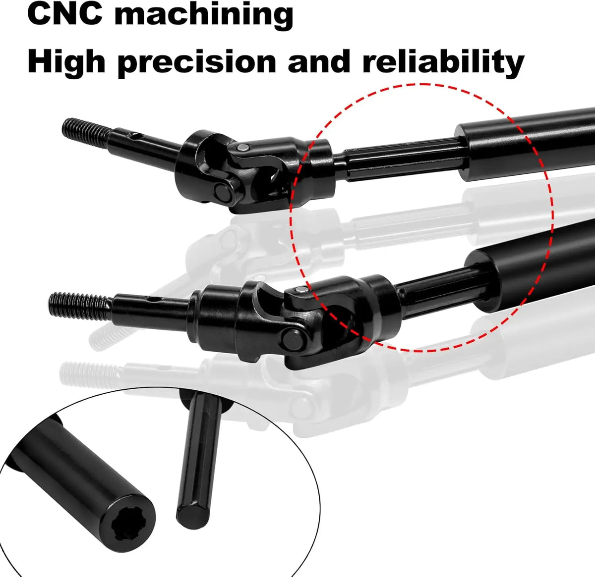 Heavy-Duty Steel Driveshaft Set for 1/10 RC Trucks