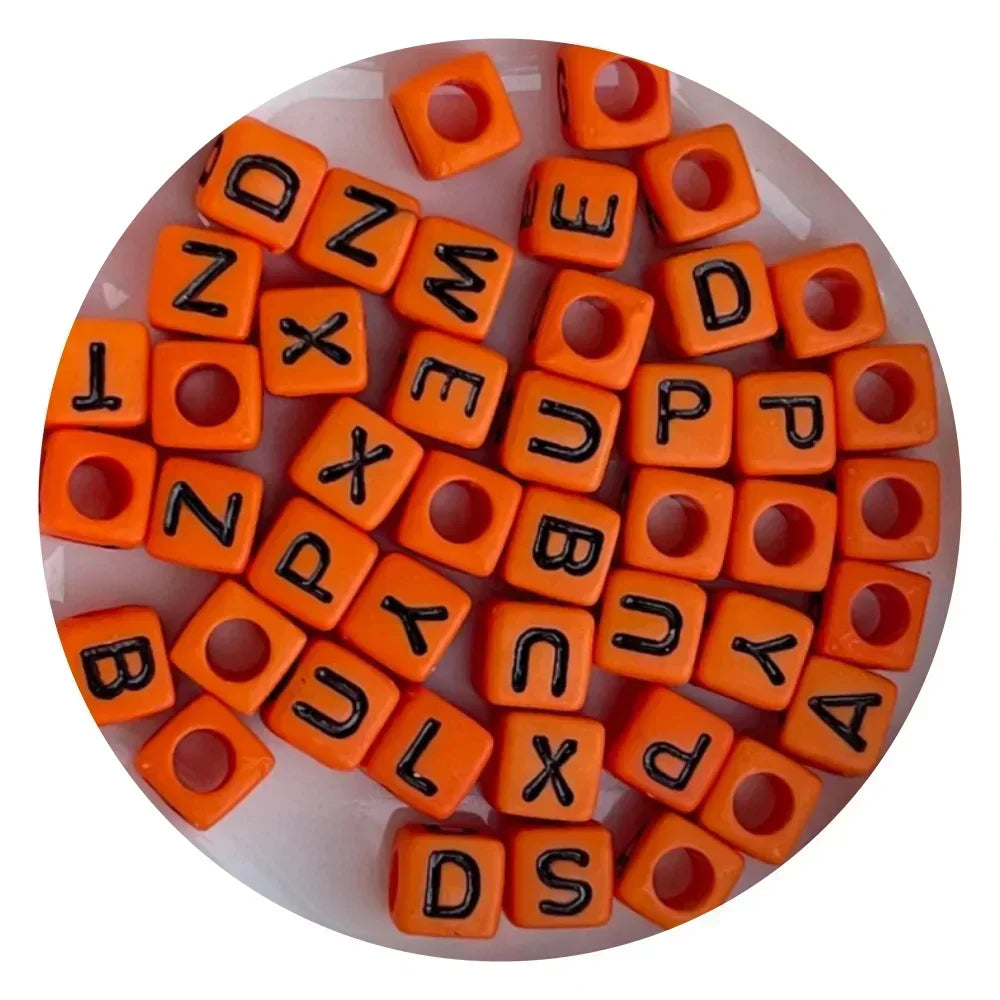 Acrylic Alphabet Beads for Jewelry Making - Mixed Letter Cubes