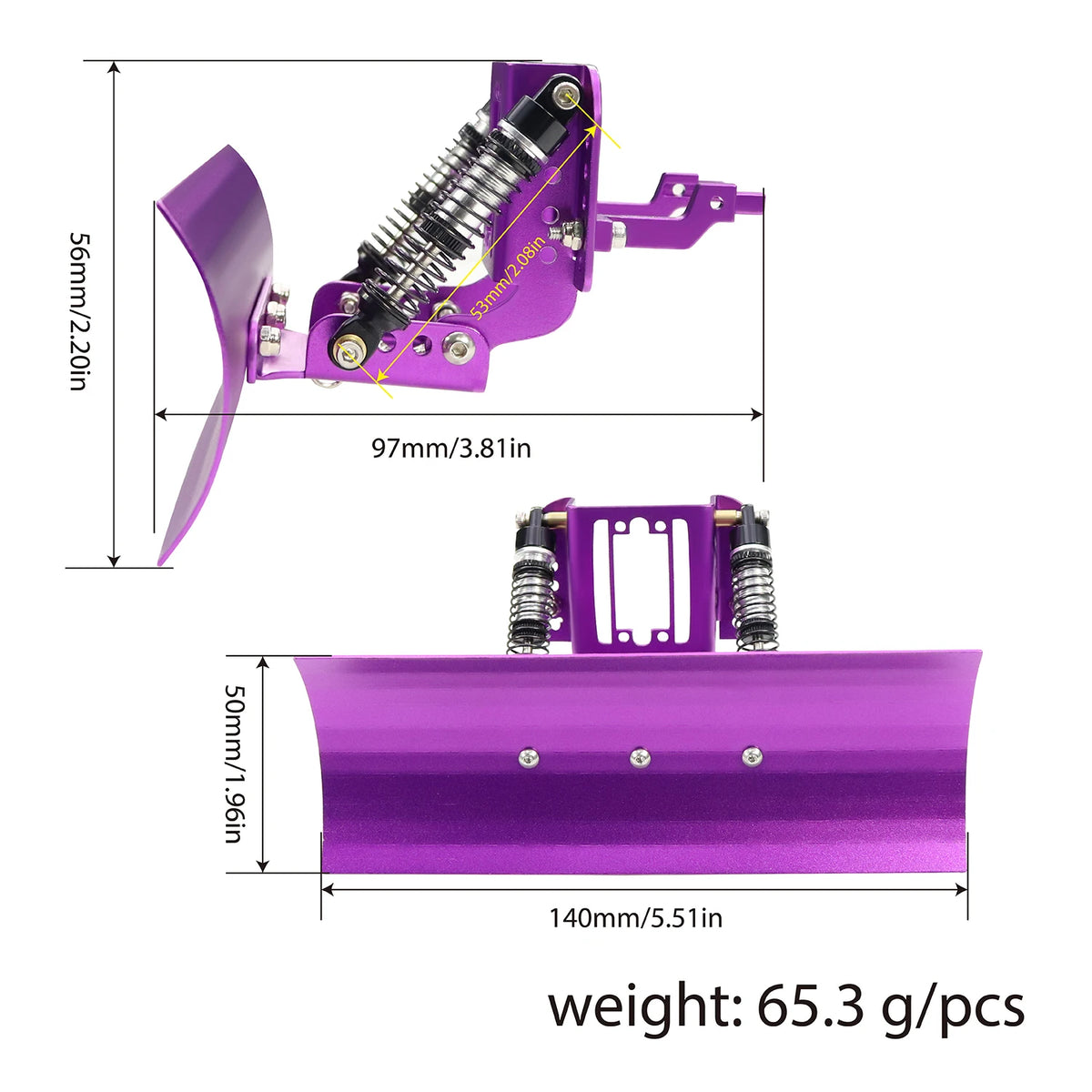 Aluminum Adjustable Snow Plow for 1/18 RC Crawler