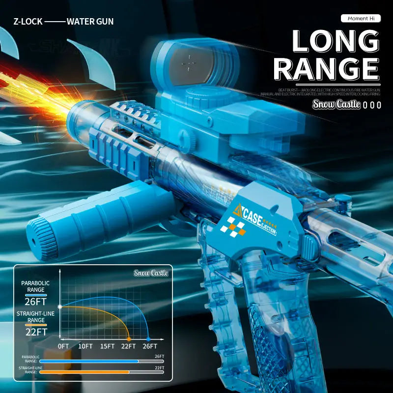Electric Water Gun with Long-Range Shooting and Light Effects