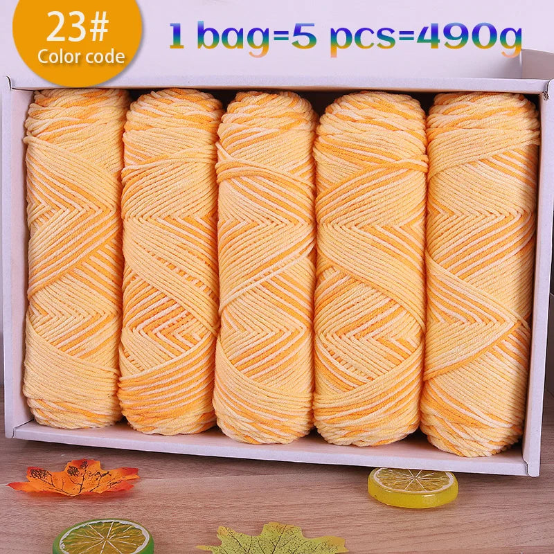 Multicolor Gradient Dyed Acrylic Yarn for Knitting & Crochet
