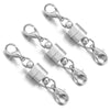Silver magnetic clasps for jewelry making featuring strong metal connectors