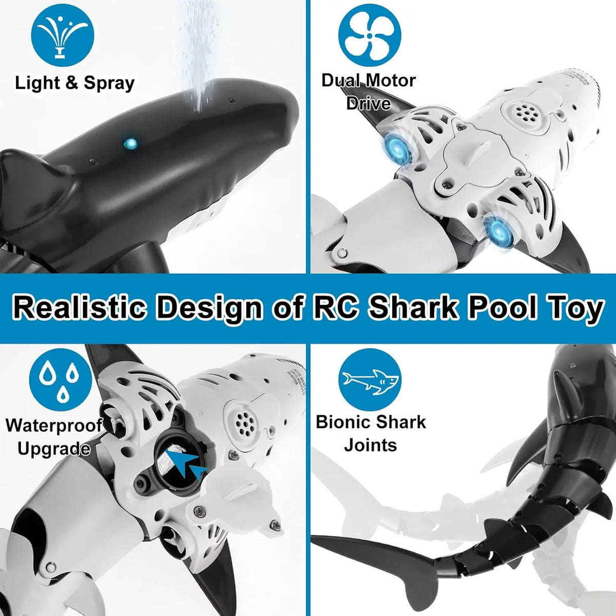 Remote Control Shark Toy with Water Spray