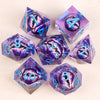 Liquid Core Polyhedral Dice Set – 7 Sharp-Edge Resin Dice with Swirling Quicksand