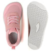 Pink minimalist barefoot sneakers shown from the top and bottom views
