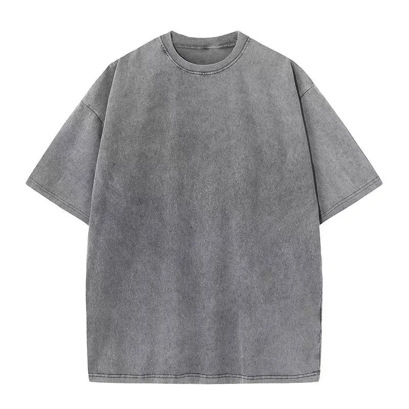 A gray oversized casual t-shirt with short sleeves.