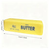 A yellow butter bar squishy stress relief toy measuring 3.5cm thick and 13cm long.