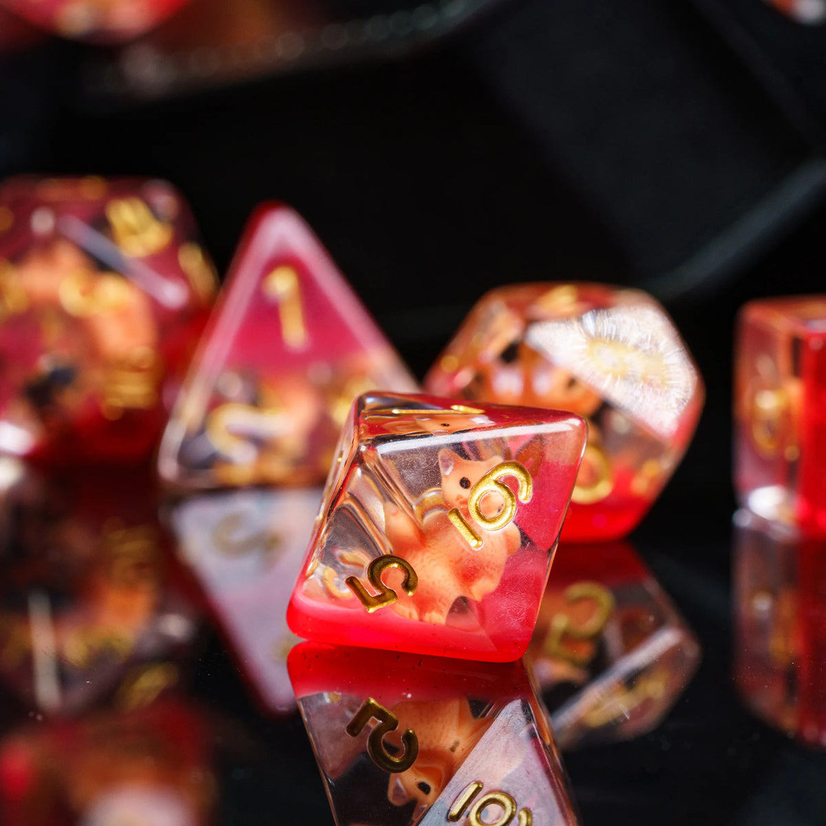 Cute Animal Resin Polyhedral Dice Set