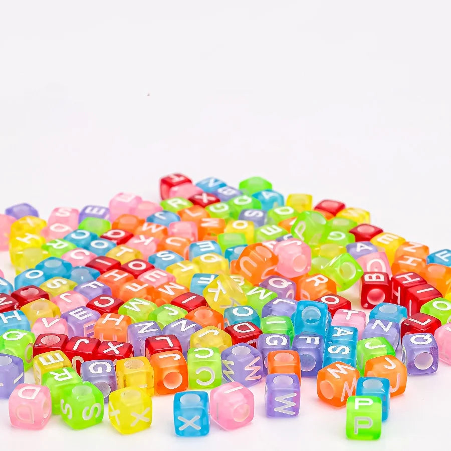 Acrylic Alphabet Cube Beads for DIY Jewelry Making