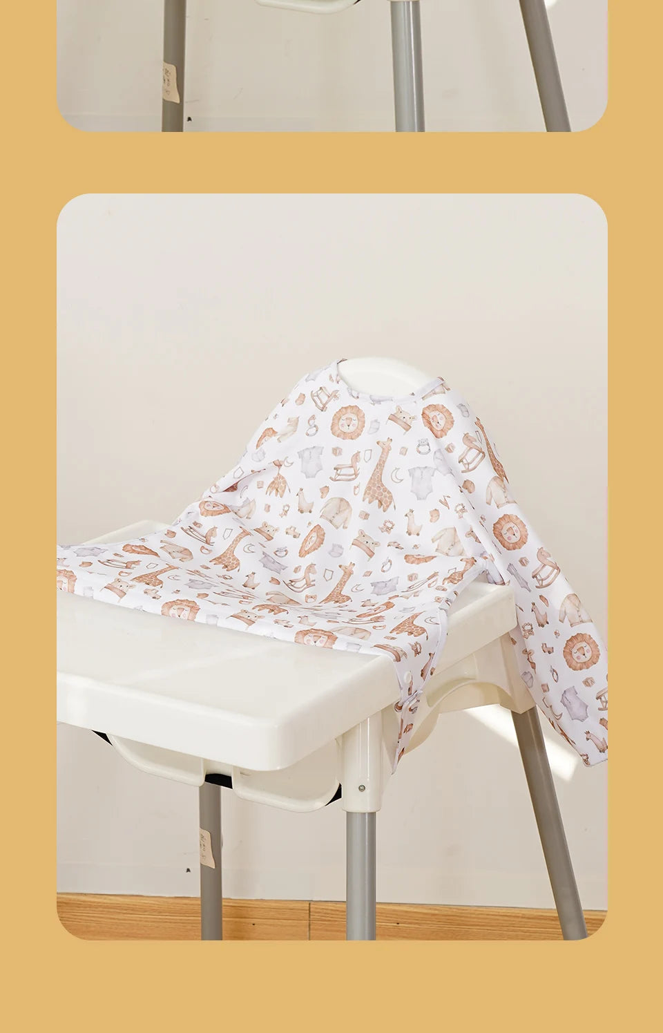 Waterproof Long-Sleeve Baby Bibs with Cute Designs