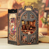 Owl Bookstore Miniature Book Nook DIY Kit with LED Lighting