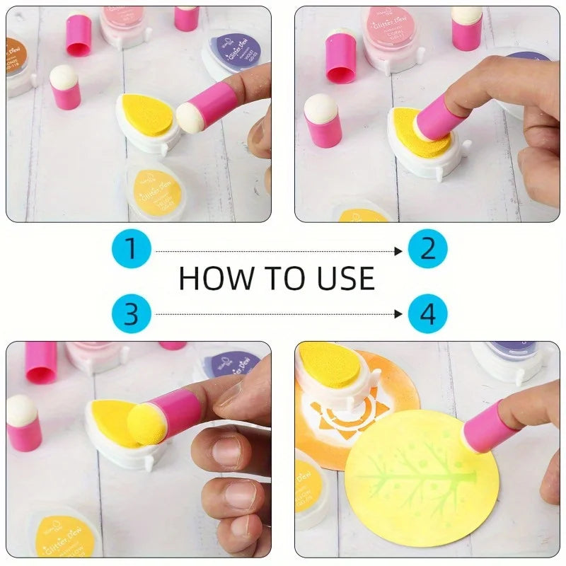 Finger Sponge Daubers for Art & Craft Projects (10-Pack)
