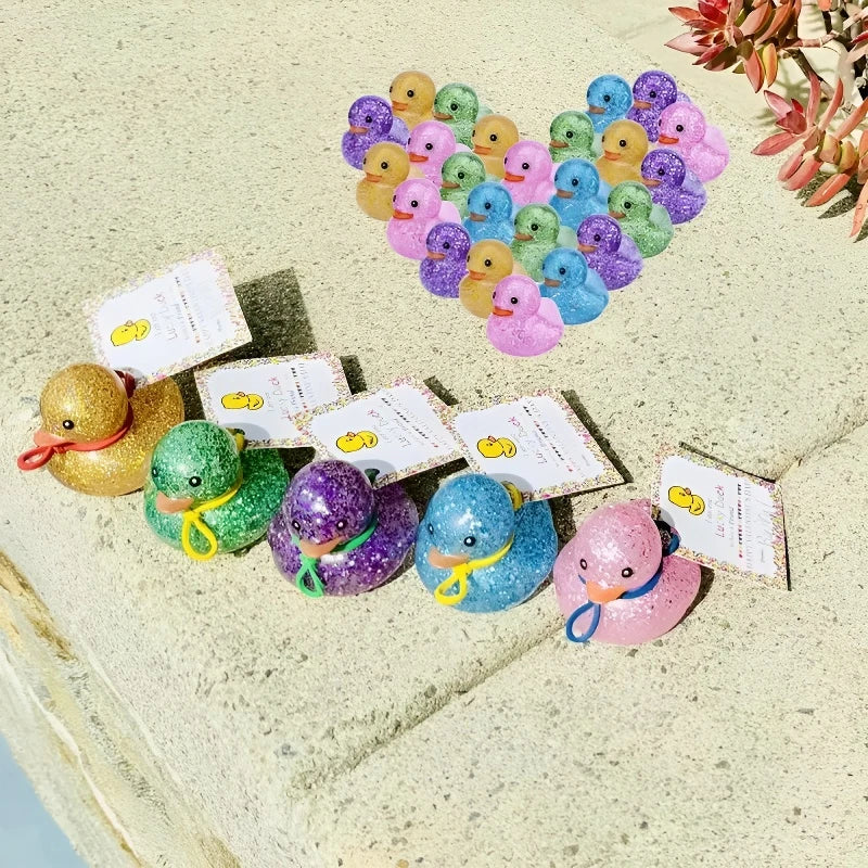 Glitter Rubber Duck Set – Fun Bath Toys & Party Favors