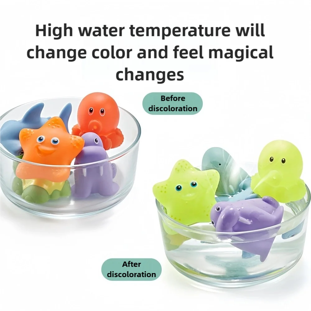 Turtle Water Play Bath Toy Set with Net and Squeeze Animals