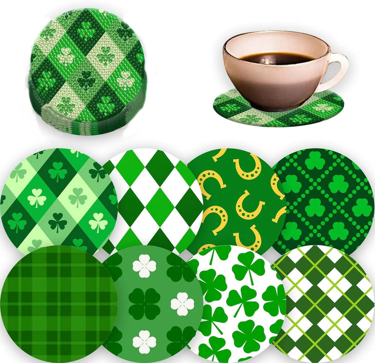 DIY Diamond Art Coaster Set for Christmas & More