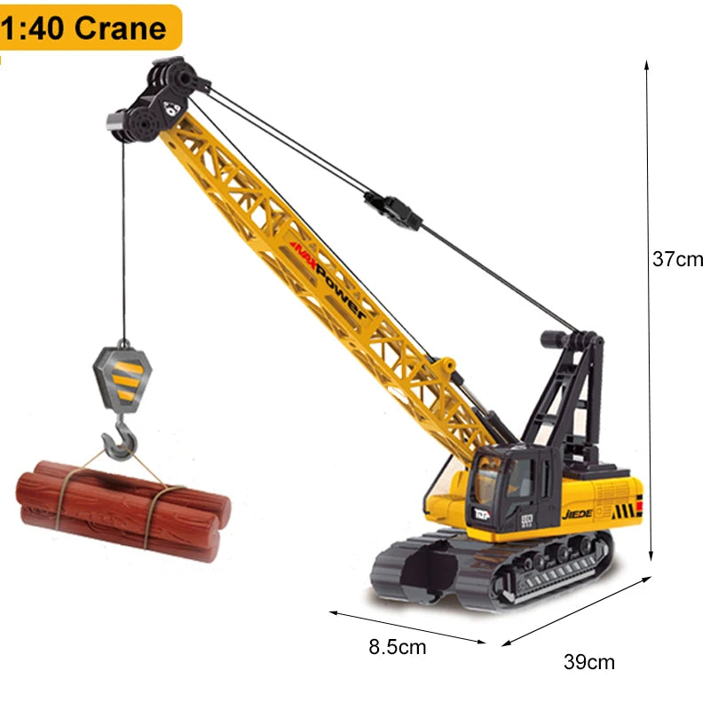 Diecast Engineering Vehicle Set for Kids - 4-Piece Construction Toy Collection