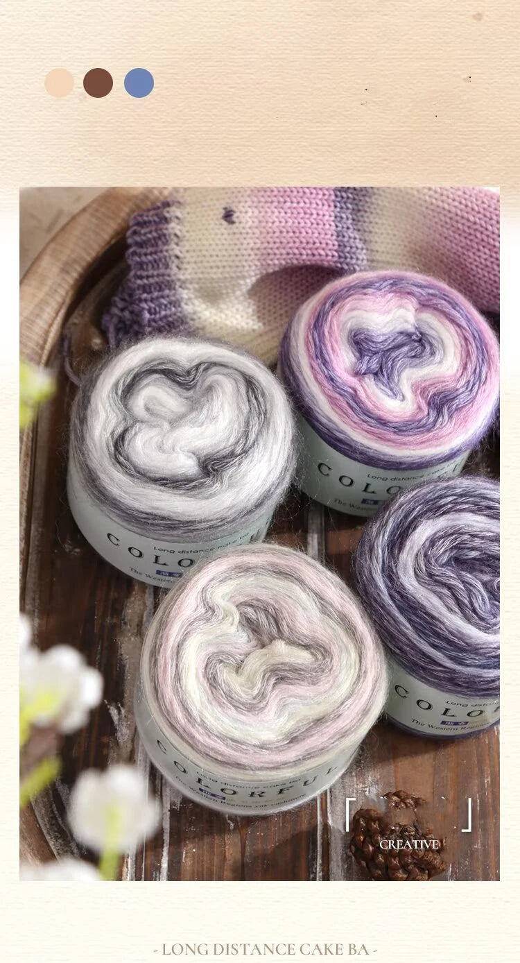 Gradient Cake Yarn – 200g Soft Wool Blend for Knitting & Crochet