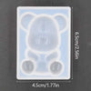 A clear silicone mold shaped like a bear for resin jewelry and crafts.