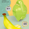 A green fruit-shaped puzzle cube and a yellow banana puzzle cube are shown with speech bubbles indicating new information.