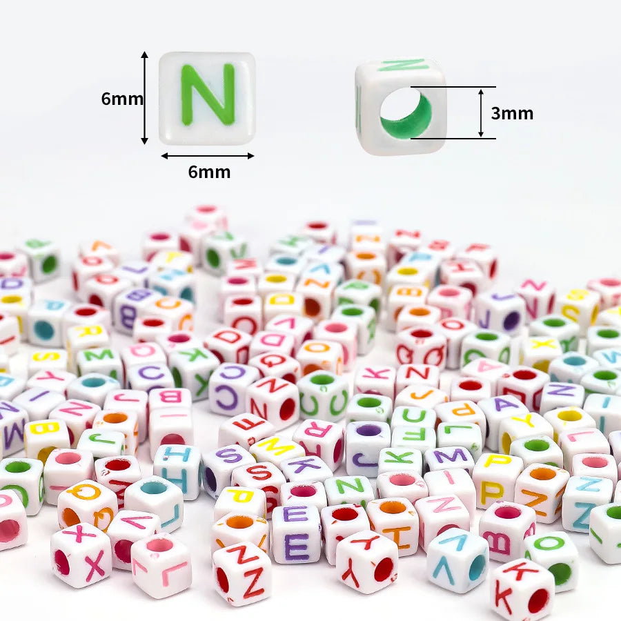 Acrylic Alphabet Cube Beads for DIY Jewelry Making