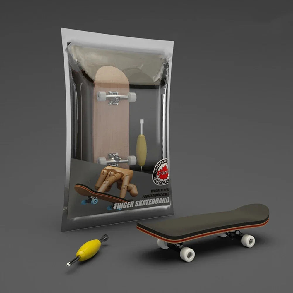 Wooden Finger Skateboard with Professional Trucks