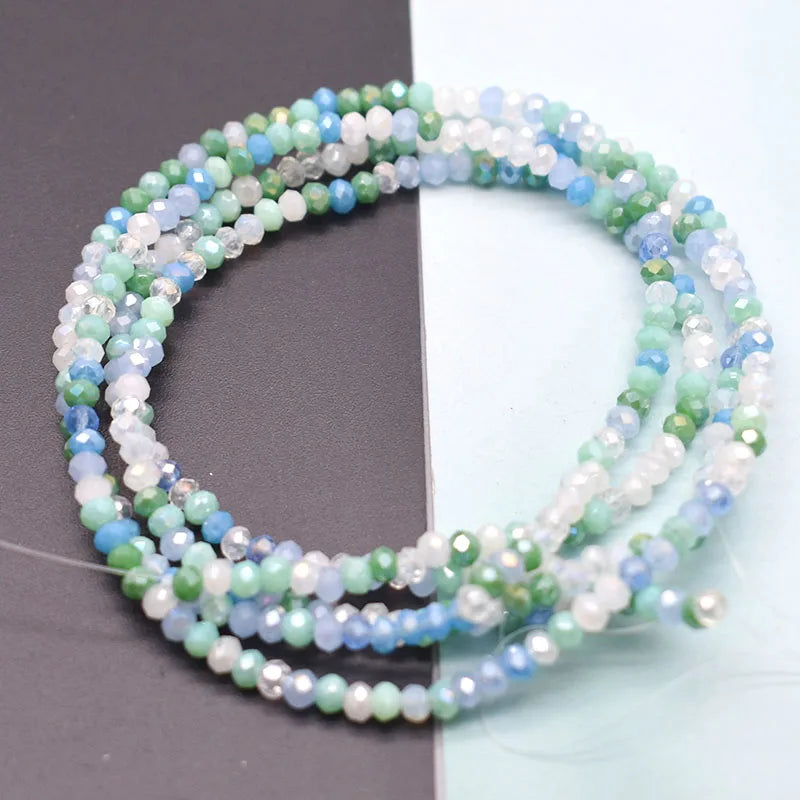 Mixed-Color Rondelle Glass Beads for Jewelry Making