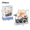 Retro Camera Building Blocks Set with Flower Bonsai Design