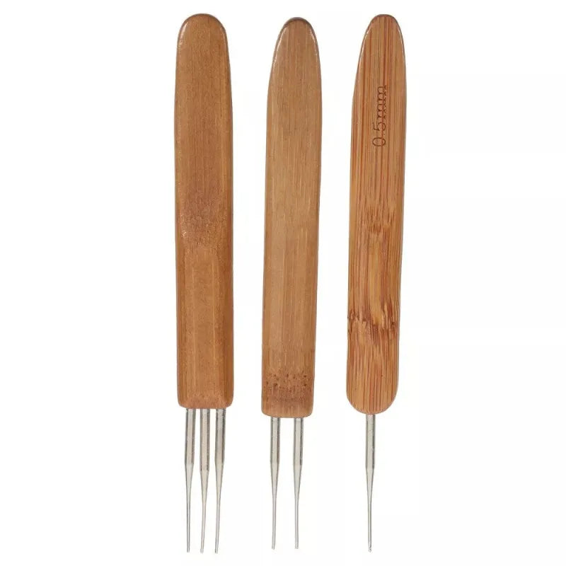 Dreadlock Crochet Hook Set with Bamboo Handles