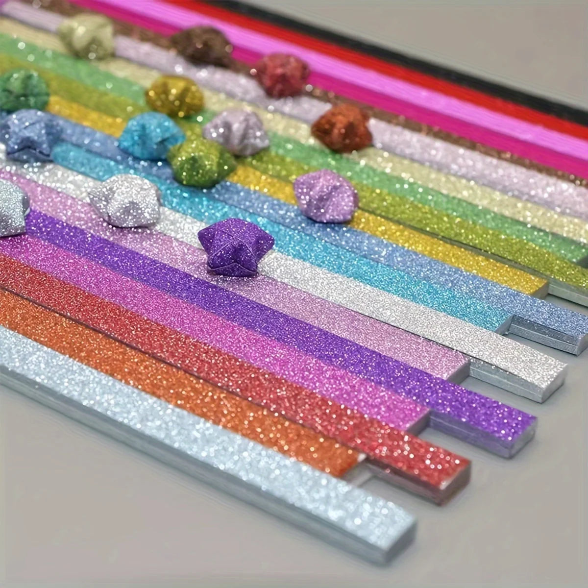 520-Piece Colorful Origami Star Paper Strips for DIY Craft Projects