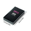 A black box for the Tipsy Hoe game with pink text and dimensions marked.