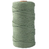 A spool of natural cotton macrame rope in a muted sage green color.
