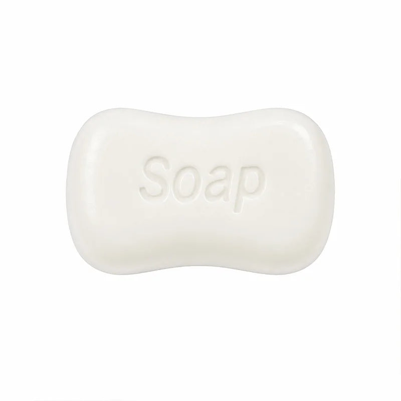 A white, oval-shaped squishy stress relief toy molded in the shape of a bar of soap.