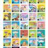A display of 20 colorful sub-books for early learning featuring various themes like animals food and daily life.