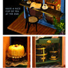 Wooden Dollhouse Kit with Furniture and Lighting