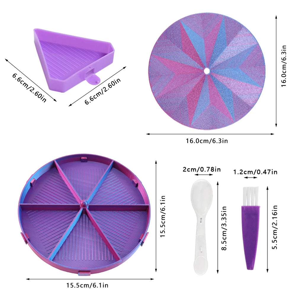 Rotating Diamond Painting Storage Tray with Divided Compartments