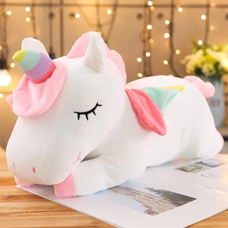 Adorable Unicorn Plush Toy – Soft Cuddly Stuffed Animal Pillow for Kids