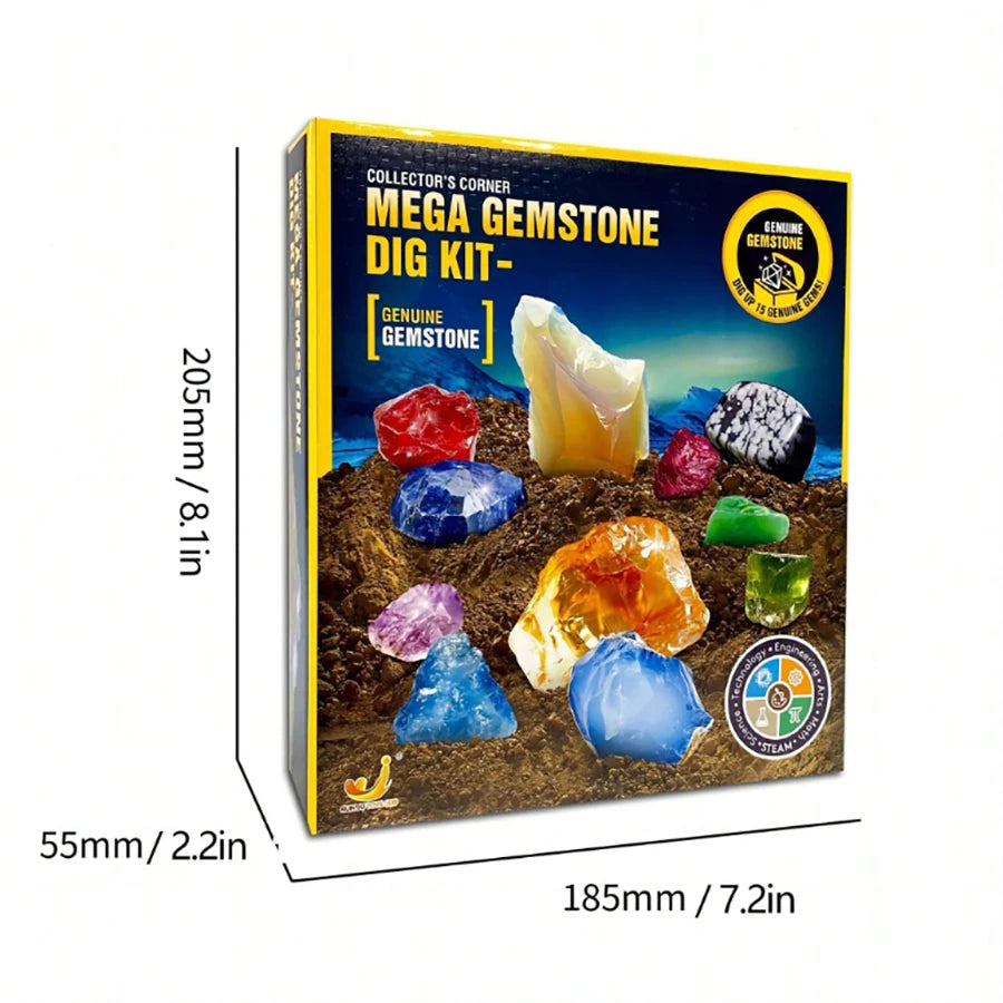 Mega Gemstone Dig Kit for Kids - STEM Excavation Toy