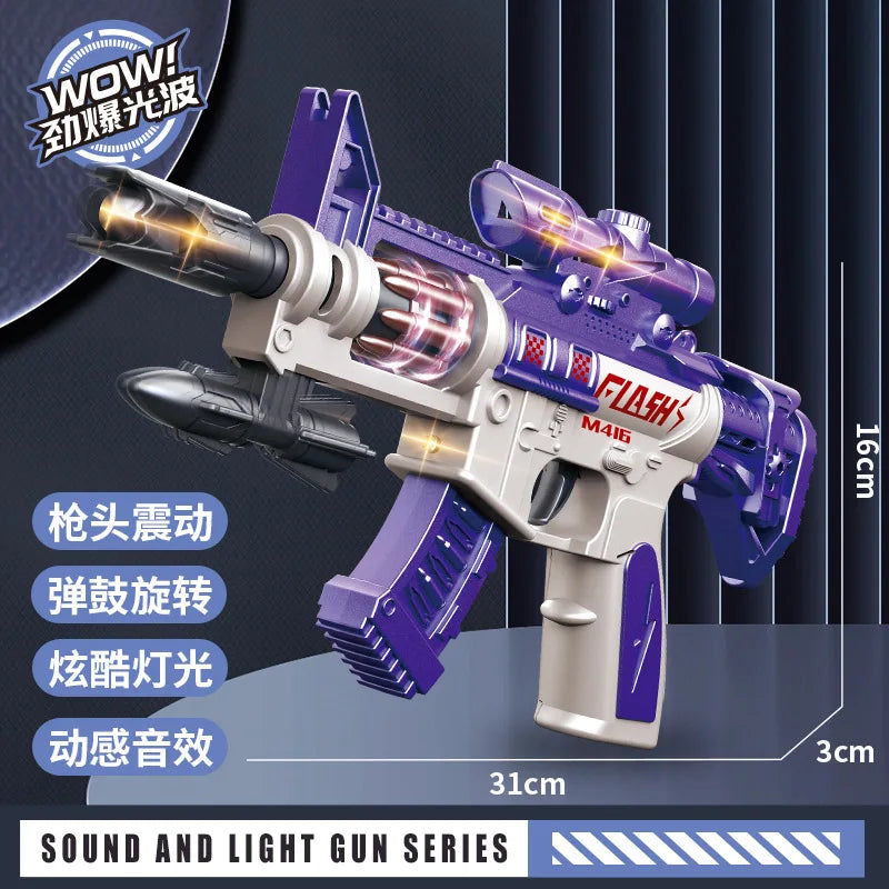 Light & Sound Toy Submachine Gun with Spinning Barrel