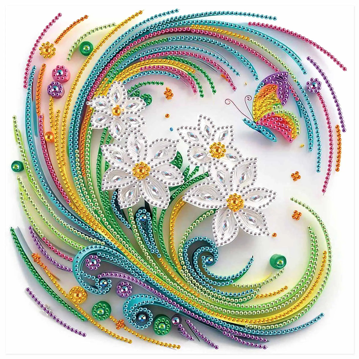 Special-Shape Diamond Art Painting Kit – Colorful Floral Design for Adults & Beginners