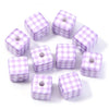 Classic Plaid Acrylic Cube Beads for Jewelry Making