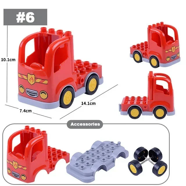 Large Building Blocks Traffic Series Vehicles Set