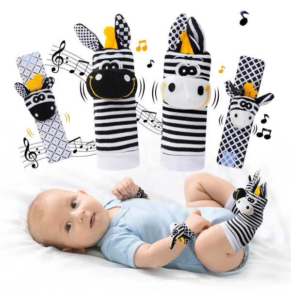 Baby Wrist Rattles and Foot Finder Socks Set