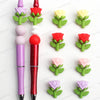 A set of colorful 3D rose silicone beads in purple, pink, and red for jewelry making and DIY crafts.