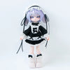 A 1/12 scale Lunar-themed posable doll blind box with light purple hair wearing a black and white dress and a white lace bonn