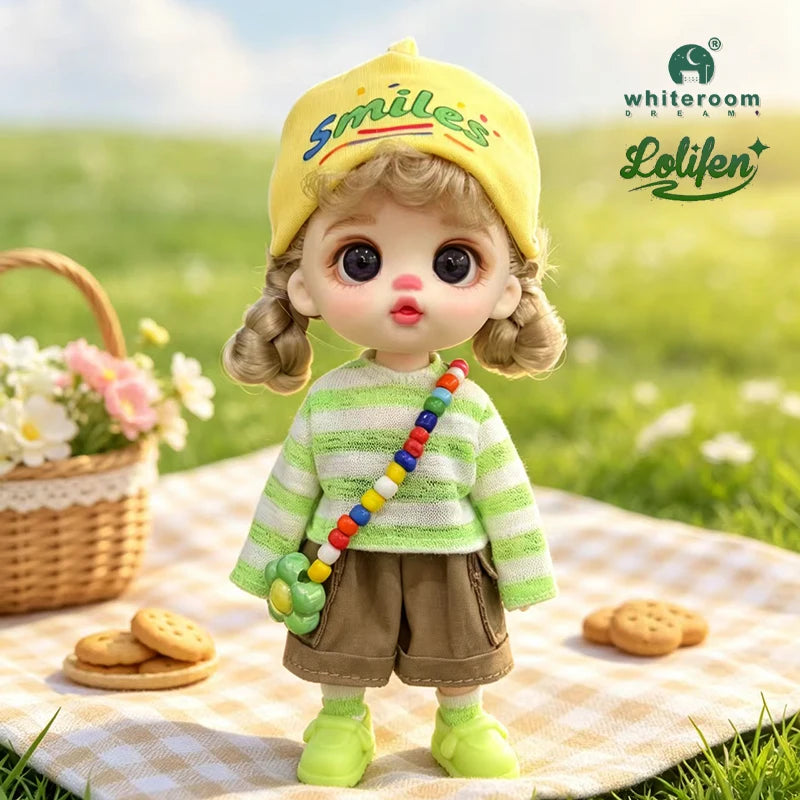 Coco Elegant Girl 13cm Articulated BJD Doll with Phone Lanyard & Replaceable Eyes