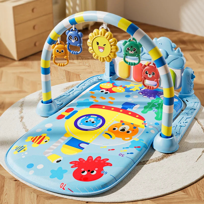 Interactive Baby Play Mat with Music, Lights & 5 Sensory Toys